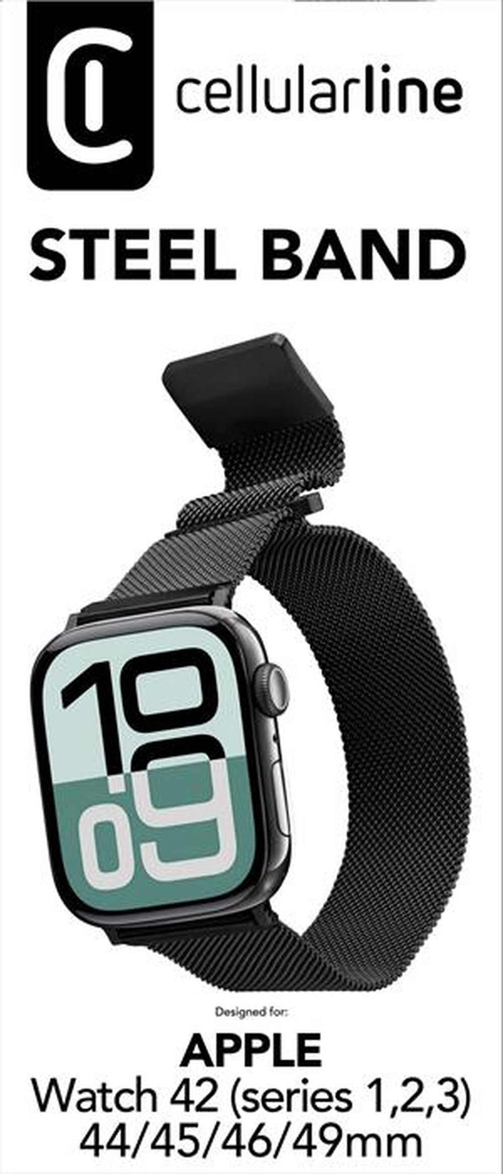 Immagine del prodotto CELLULARLINE - Cinturino STEELAPPWATCH4244K per Apple Watch-Nero