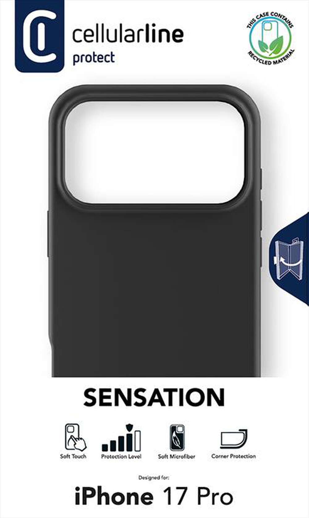 Immagine del prodotto CELLULARLINE - Custodia SENSATION per IPHONE 17 PRO-Nero
