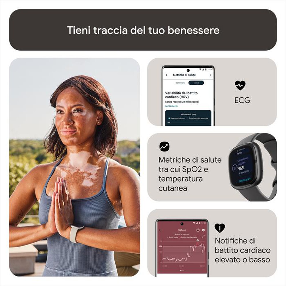 "FITBIT - SENSE 2 - FB521BKGB-GRAFITE/ALLUMINIO GRAF"