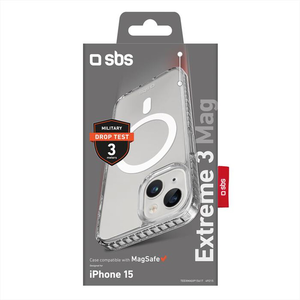 Immagine del prodotto SBS - Cover Extreme 3 Mag TEEXMAGIP1561T per iPhone 15-Trasparente