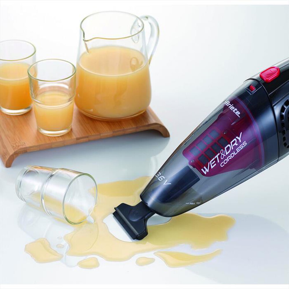 "ARIETE - 2474 Wet & Dry Aspirabriciole senza fili-Nero, Viola"