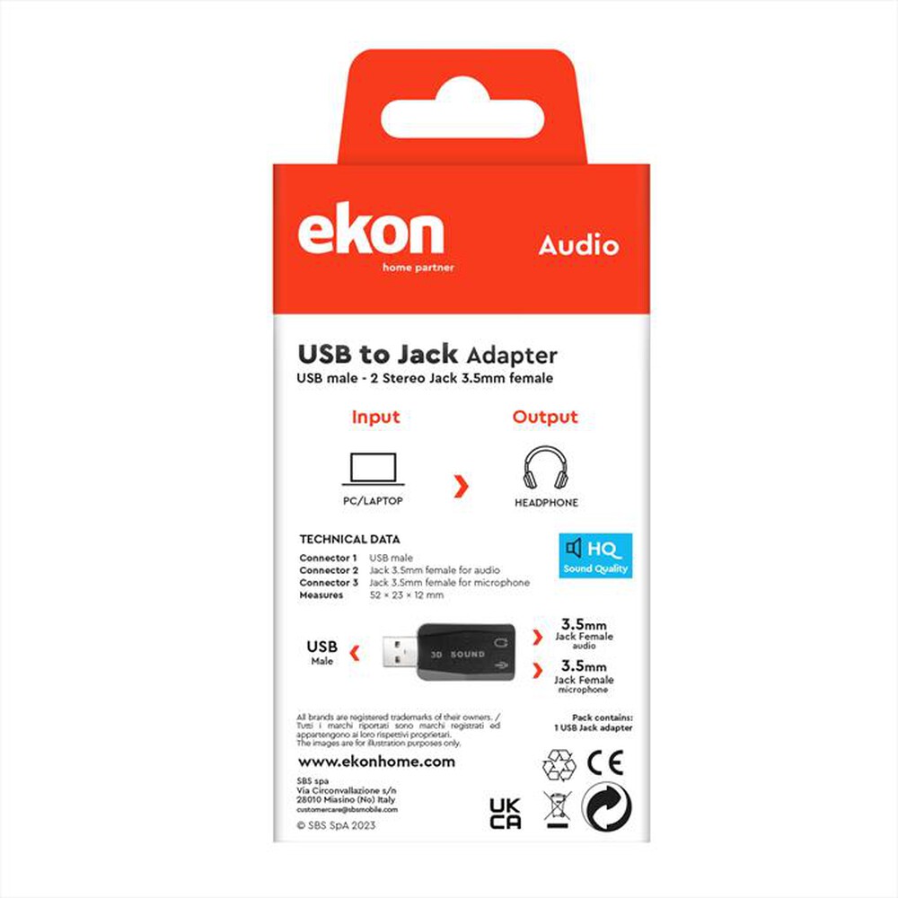 Immagine del prodotto SBS - ECAADUSB2JACK35K