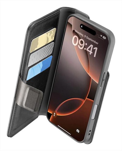 CELLULARLINE - Cover BOOK AGENDA per iPhone 16 Pro-Black