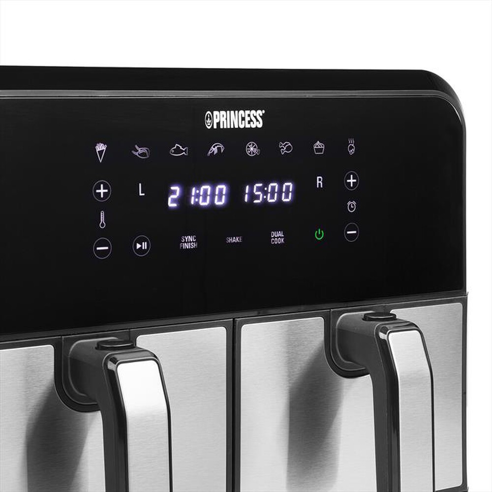 "PRINCESS - Friggitrice ad aria 182074-nero/acciaio"