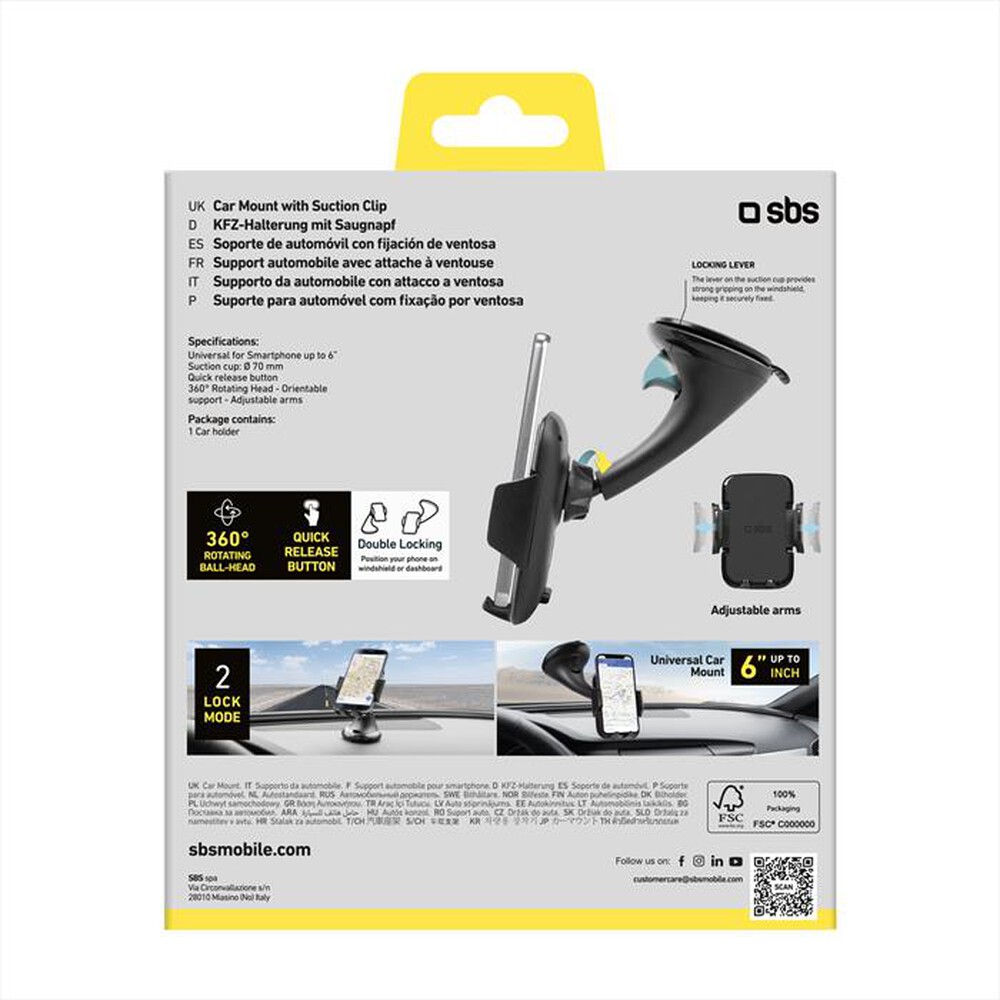 Immagine del prodotto SBS - Supporto da Auto TE0UCH1AW-Nero