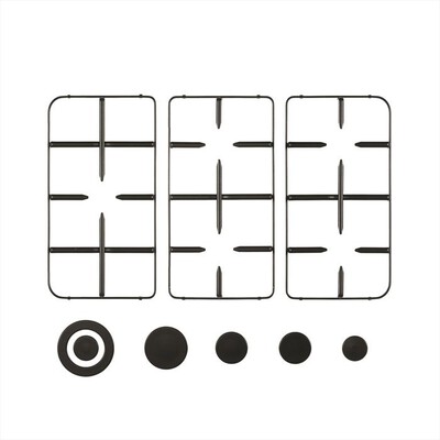 GLEM GAS - 9N85MAT Kit 3 griglie + coprispartifiamma-NERO