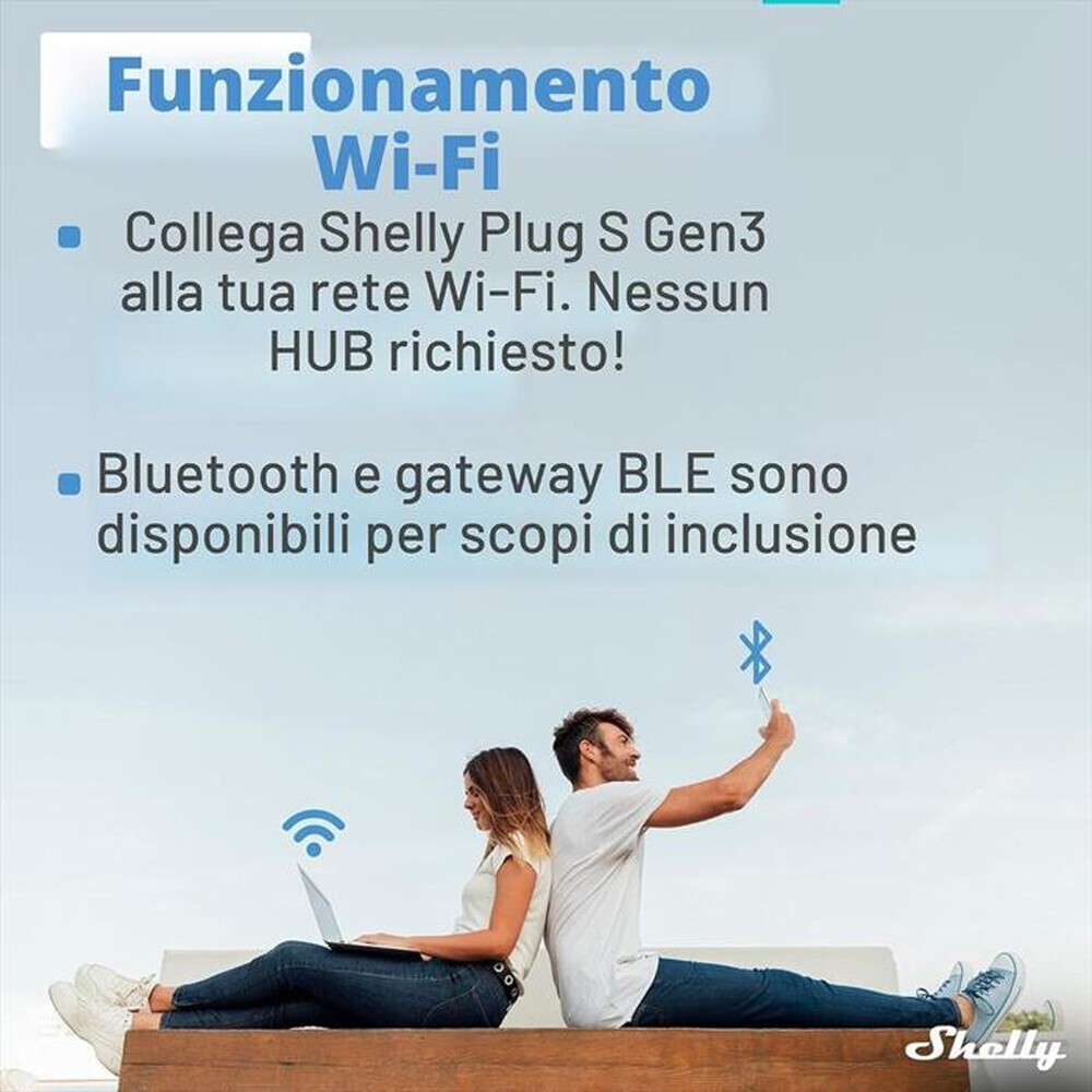 Immagine del prodotto SHELLY - Presa intelligente Wi-Fi-Nero