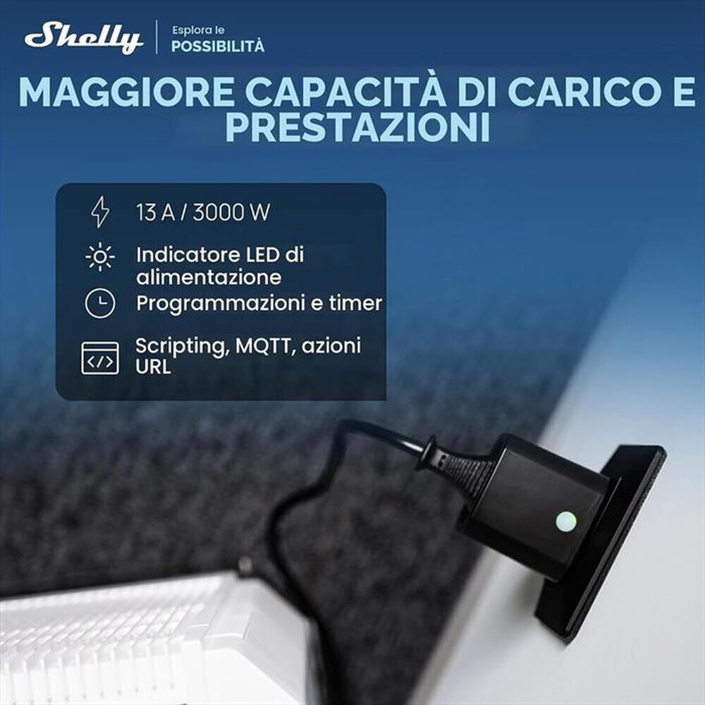 Immagine del prodotto SHELLY - Presa Intelligente WiFi PLUG M GEN3 SHELLY-Nero