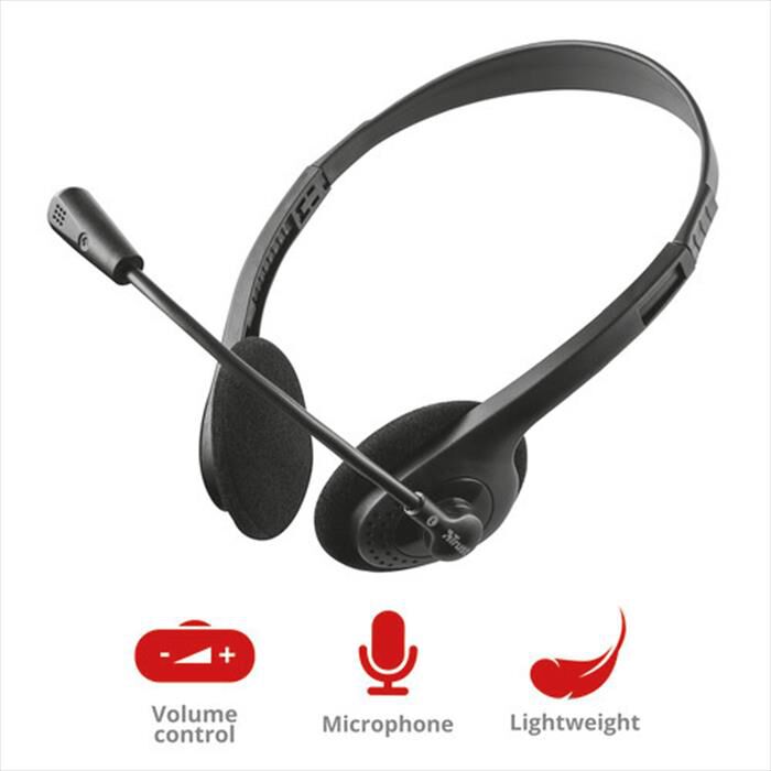 TRUST - PRIMO HEADSET-Black | Euronics