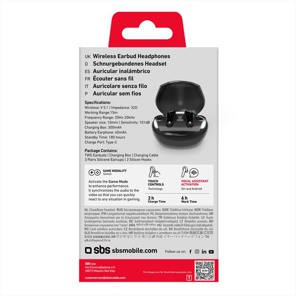"SBS - Auricolare bluetooth TEEARTWSUFOBTK"