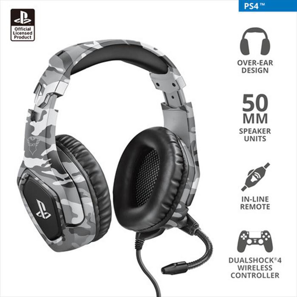 "TRUST - GXT 488 FORZE-G PS4 HEADSET-Grey Camouflage"