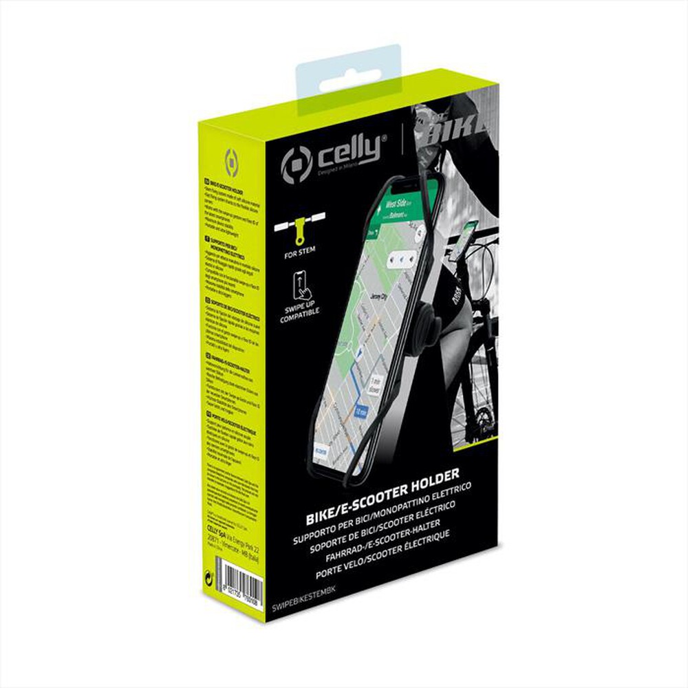 "CELLY - SWIPEBIKESTEMBK-SWIPE BIKE HOLDER STEM BK-Nero/Silicone"