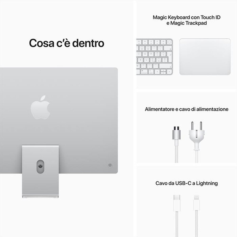 "APPLE - iMac 24\" display Retina 4,5K M1 512 GPU 8CORE 2021-Argento"
