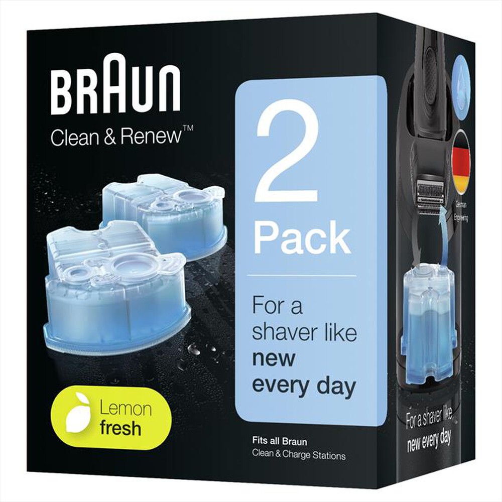 "BRAUN - CLEAN&CHARGE CARTUCCE-Celeste"