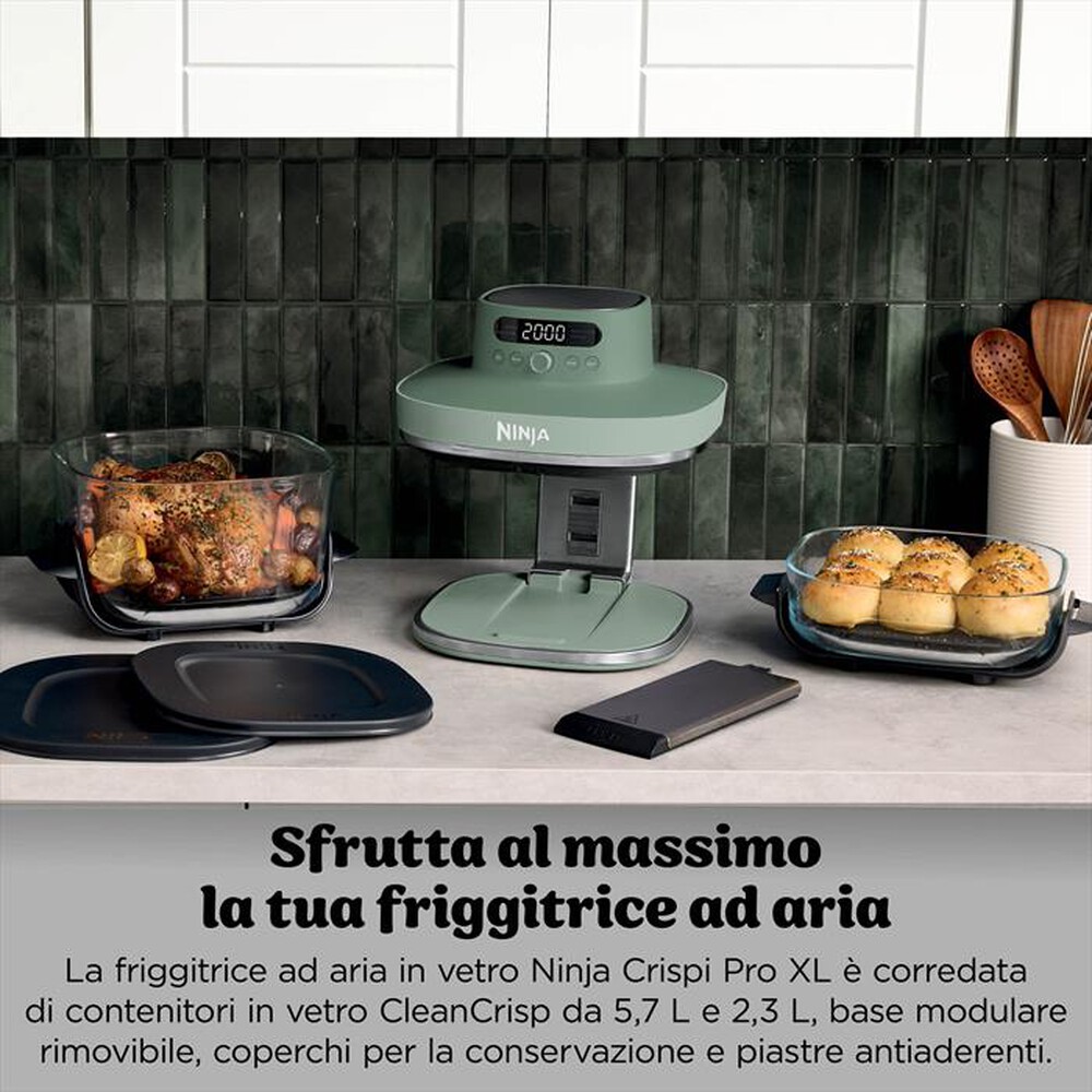 Immagine del prodotto NINJA - Friggitrice ad aria in vetro XL CRISPI PRO 5 IN 1-Verde Muschio