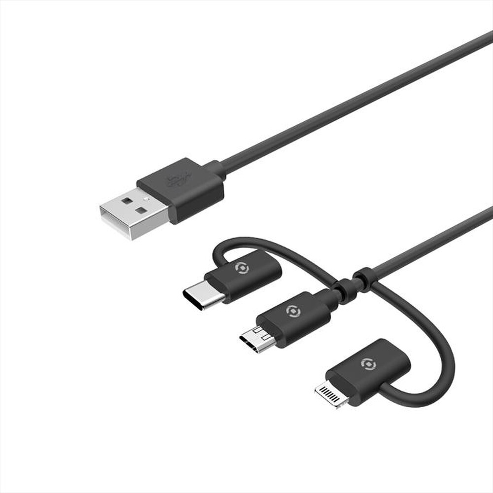 "CELLY - USB3IN1BK - CAVO UNIVERSALE 3 IN 1-NERO/PVC"