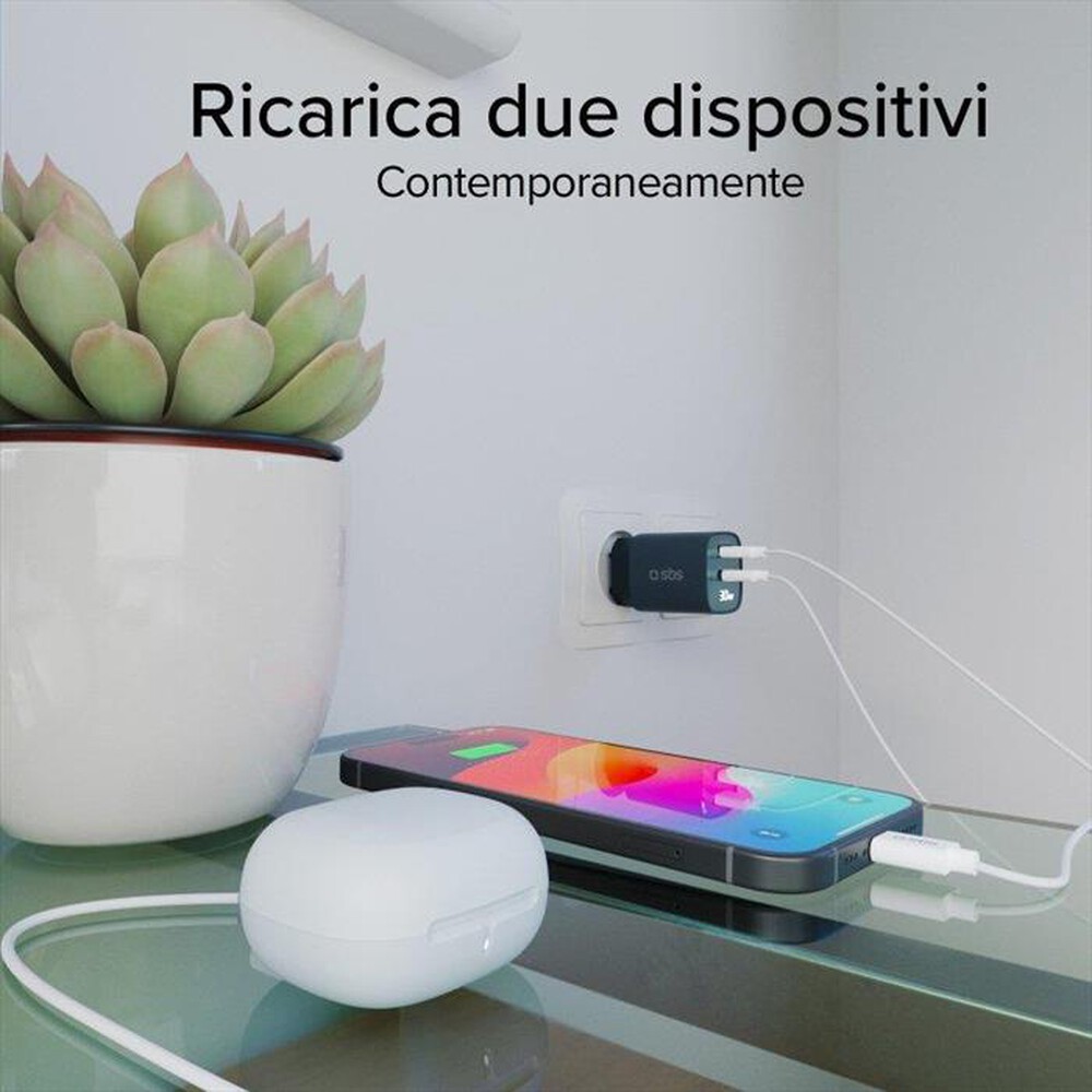 Immagine del prodotto SBS - Caricabatterie da muro TETRGANLCD1USB1C30B-Blu