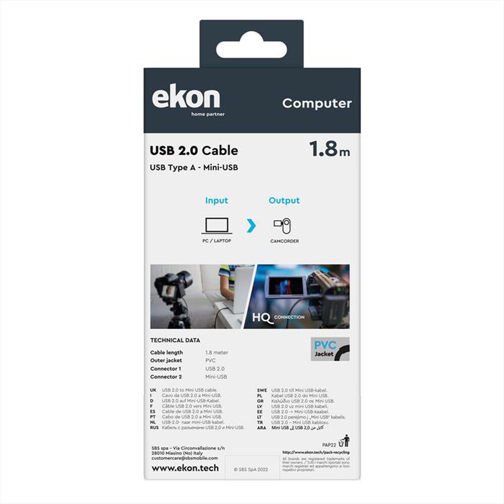 "EKON - ECITUSBMINI18MMK-nero"