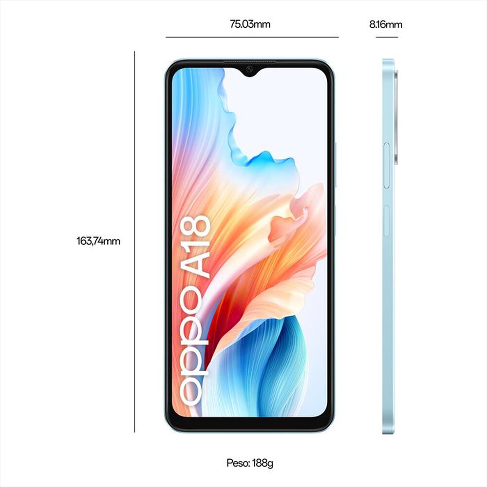 "OPPO - Smartphone A18 4+128-GLOWING BLUE"
