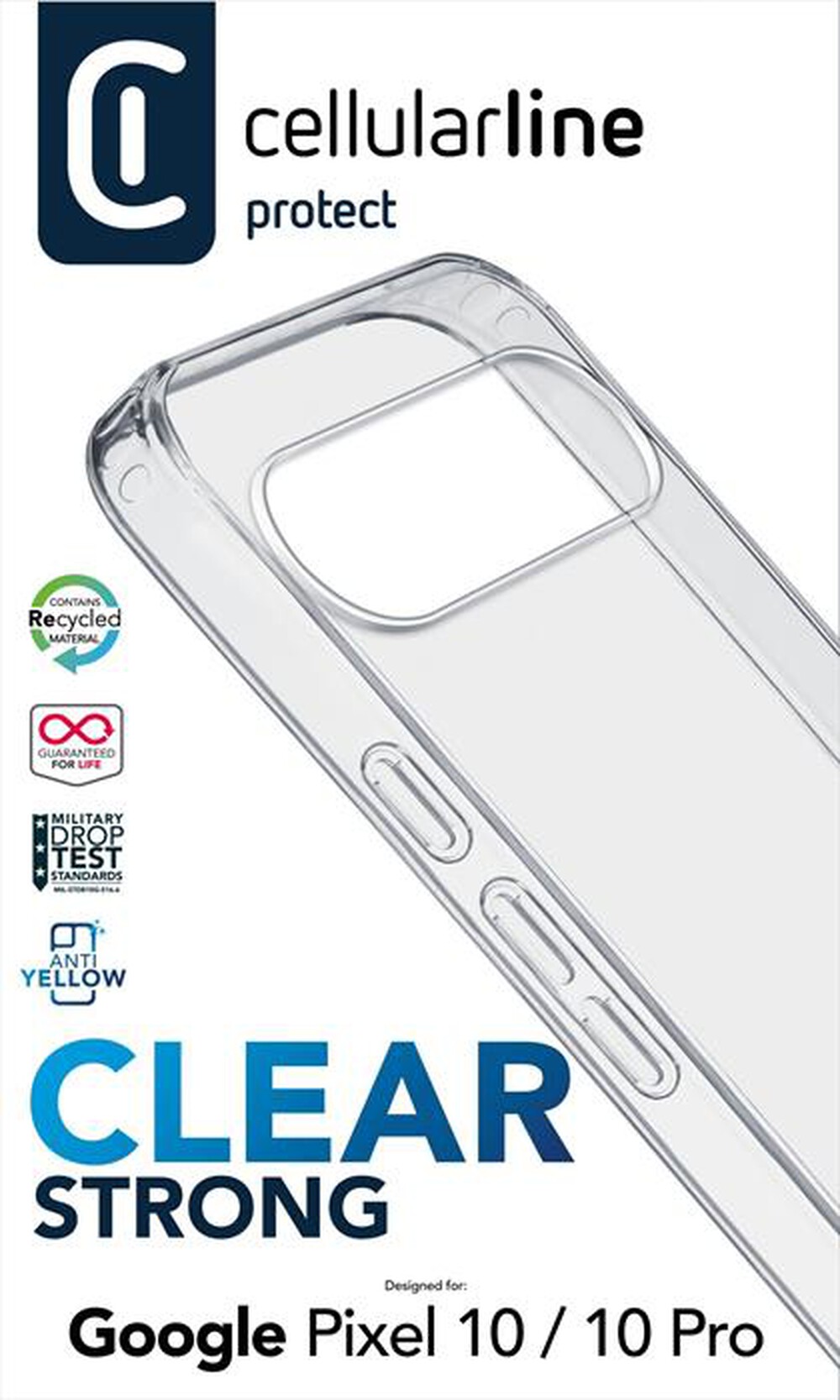 Immagine del prodotto CELLULARLINE - Custodia rigida CLEAR STRONG Pixel 10-Trasparente