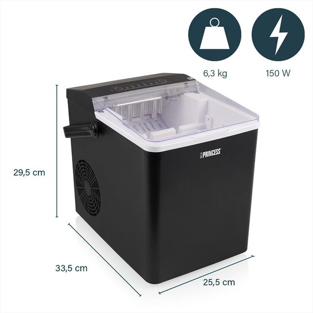 Immagine del prodotto PRINCESS - 283098 - FABBRICATORE DI GHIACCIO-Nero / Plastica