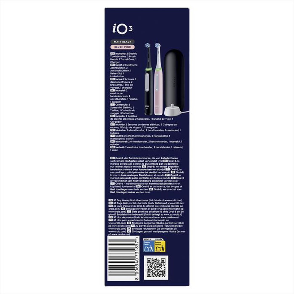 Immagine del prodotto ORAL-B - Spazzolino elettrico IO3 DUO BOX PTHBR-NERO e ROSA