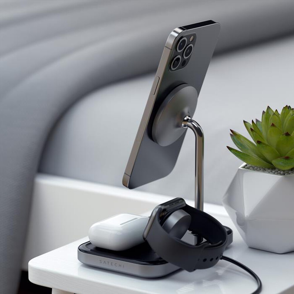 "SATECHI - STAND DI RICARICA WIRELESS 3IN1-grigio"