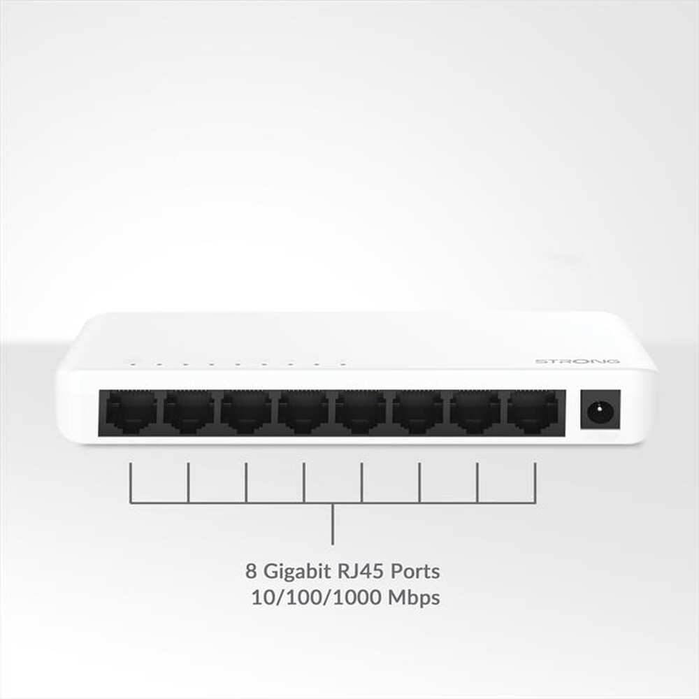 "STRONG - Switch Gigabit a 8 porte SW8000P-bianco"