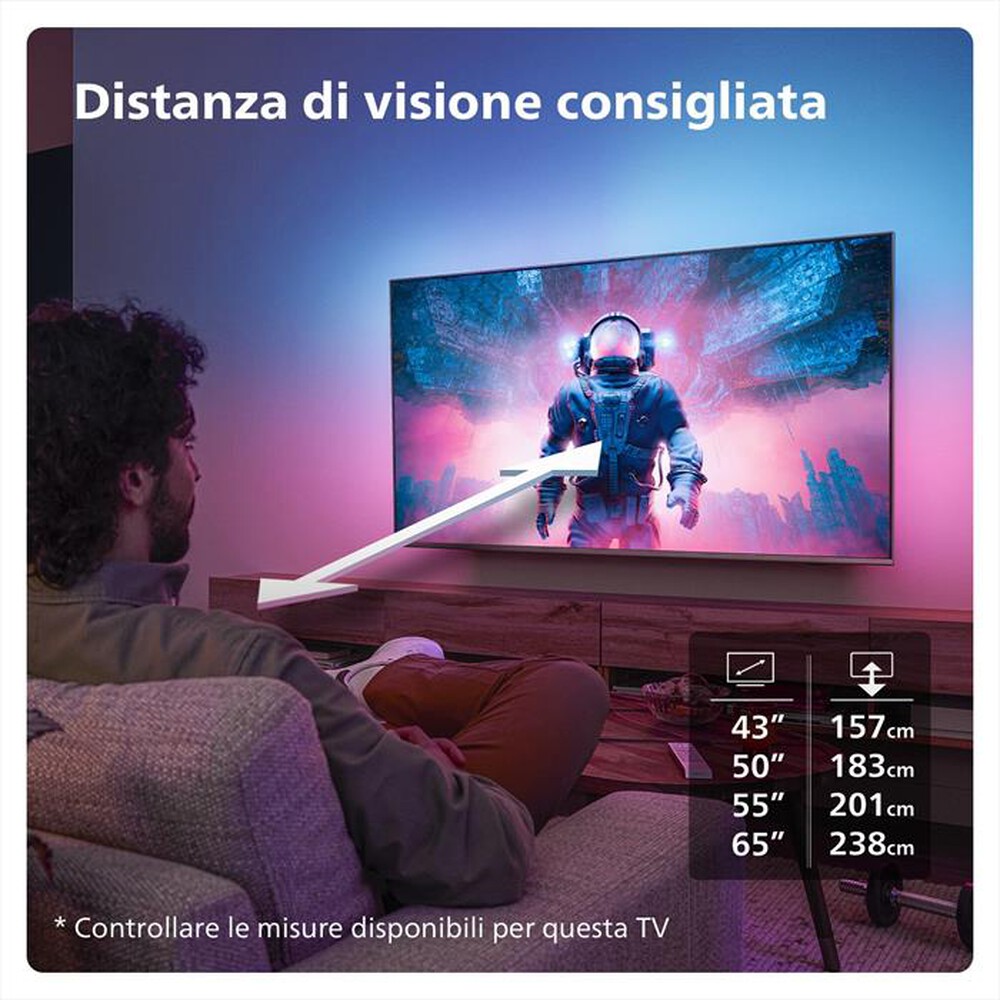 Immagine del prodotto PHILIPS - Smart TV Q-LED UHD 4K 50" Ambilight 50PUS8209/12-50PUS8209/12