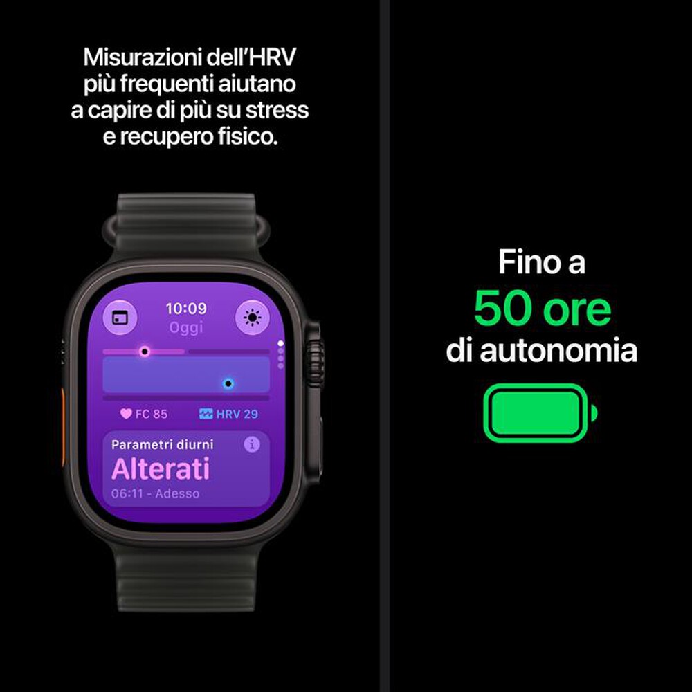 Immagine del prodotto APPLE - Watch Ultra 4 GPS + Cellular 49mm Titanio-Ocean Band Nero traslucido