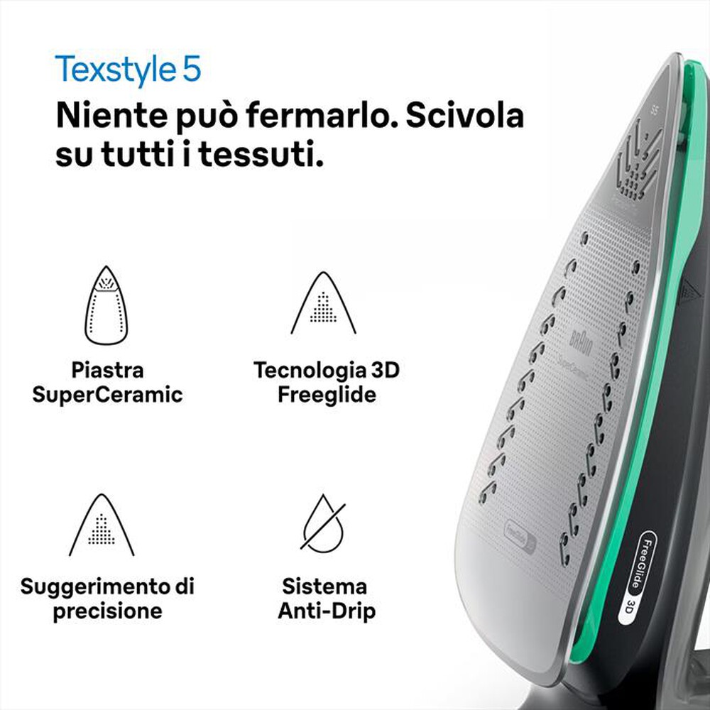 Immagine del prodotto BRAUN - FERRO A VAPORE TEXSTYLE 5 SI5277GR-Nero-verde