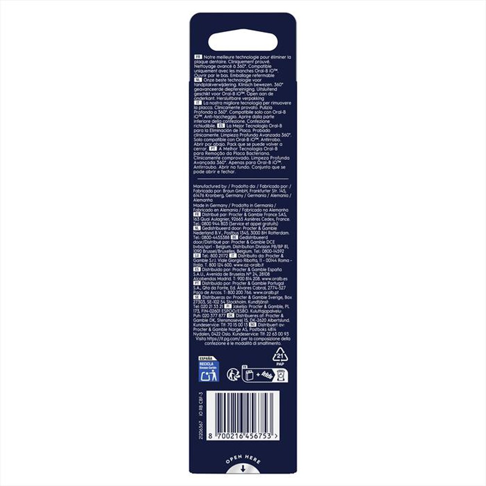 "ORAL-B - OB PW REFILL ULTIMATE CLEAN BLACK X3CT-NERO"