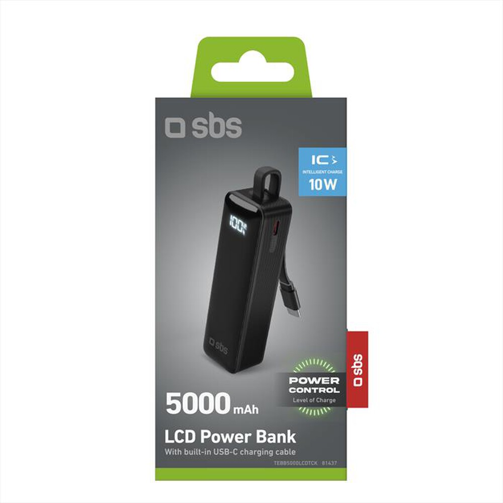 "SBS - Powerbank TEBB5000LCDTCK-Nero"