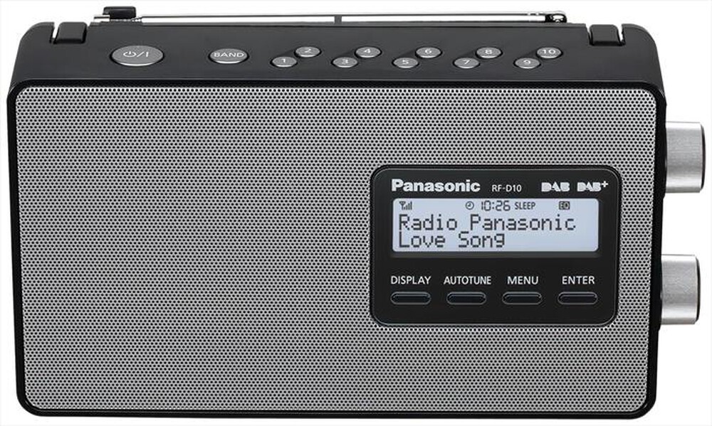 Immagine del prodotto PANASONIC - Radio Portatile FM/DAB+, Batteria/Corrente RF-D10-nero