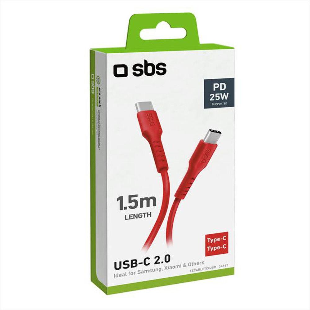 "SBS - Cavo Type C TECABLETCC20R-Rosso"