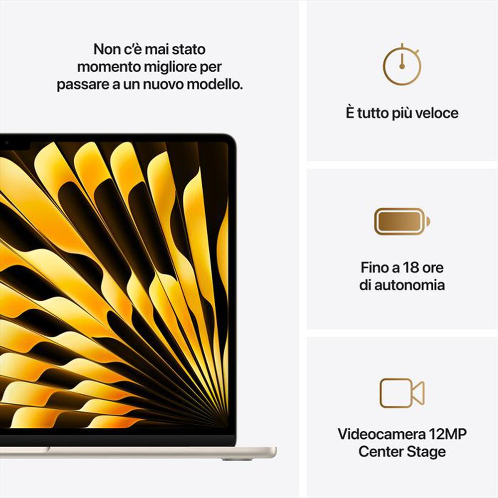 Immagine del prodotto APPLE - MacBook Air 15'' M4 10 CPU 10 GPU 24GB 512GB SSD-Galassia