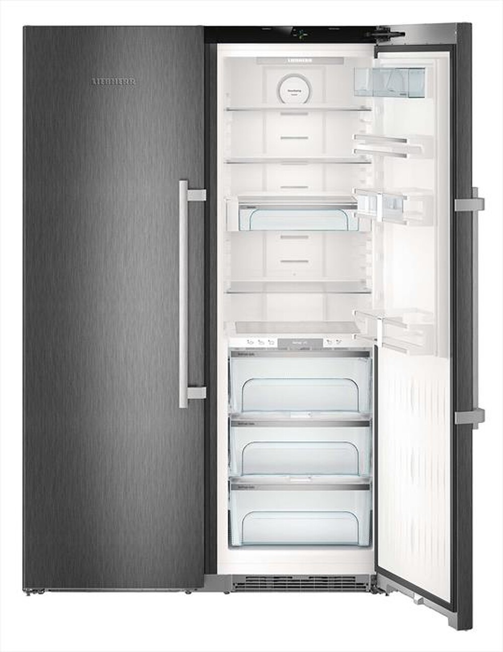 "LIEBHERR - Frigorifero side by side SBSBS 8683-21 Classe D-Acciaio nero"