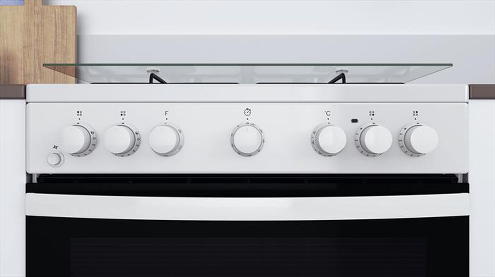 "INDESIT - Cucina a gas IS67G4PHWE Classe A-Nero, Bianco"