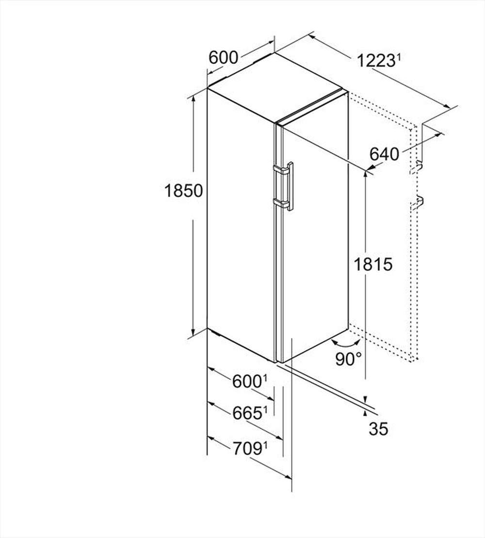 Immagine del prodotto LIEBHERR - Frigorifero 1 porta KEF 4370-21 Classe C 408lt-Acciaio