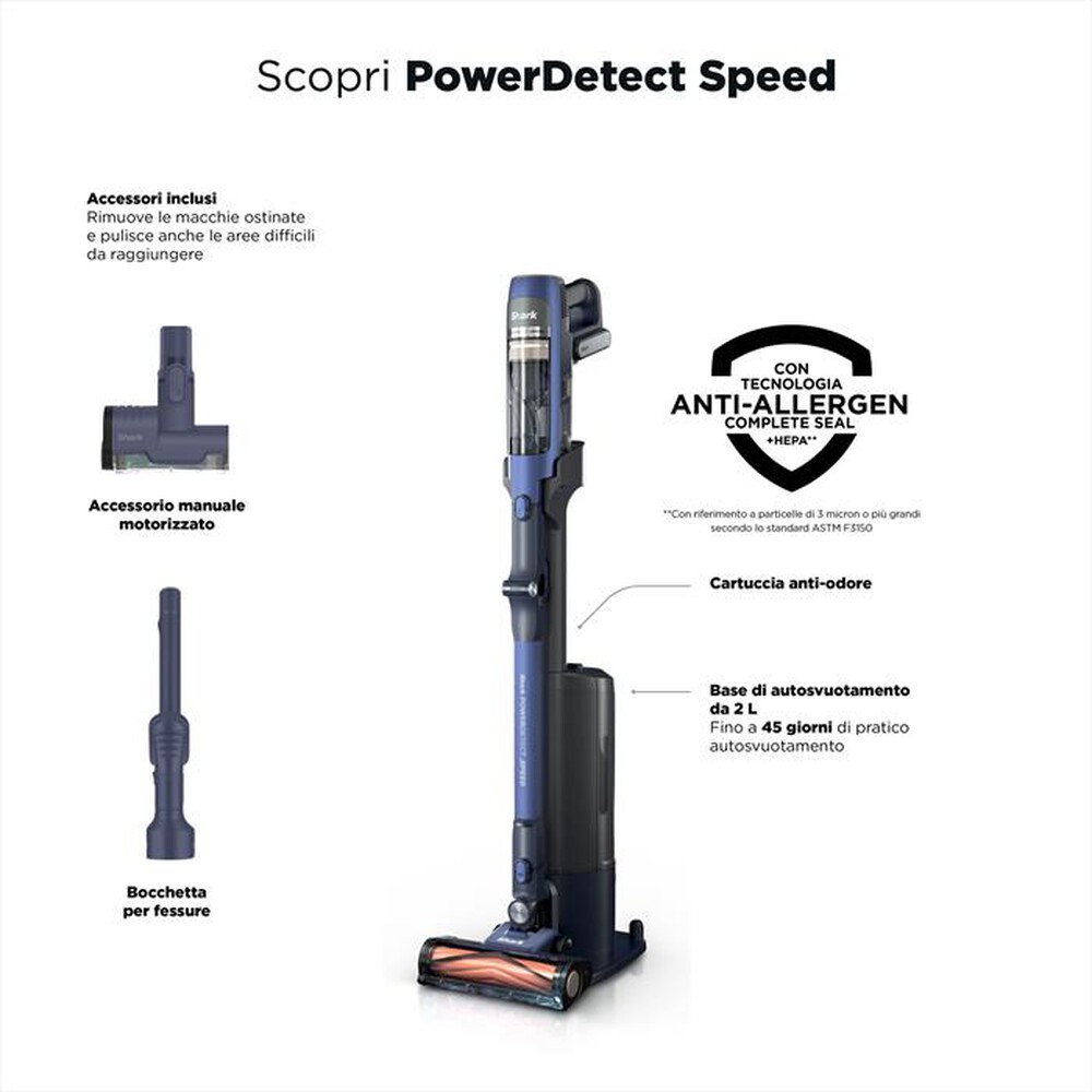 Immagine del prodotto SHARK - POWERDETECT SPEED PET PRO CLEAN & EMPTY -IA3241EUT-Blu