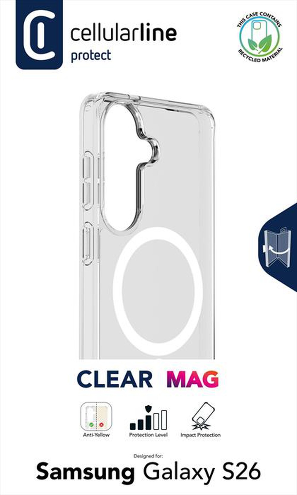 Immagine del prodotto CELLULARLINE - Cover CLEAR MAG per Galaxy S26-Trasparente