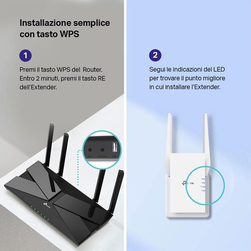 "TP-LINK - RANGE EXTERNDER AX3000 MESH WIFI 6 EXTENDER-bianco"