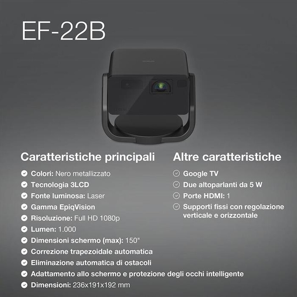 Immagine del prodotto EPSON - Videoproiettore V11HB38140-Nero