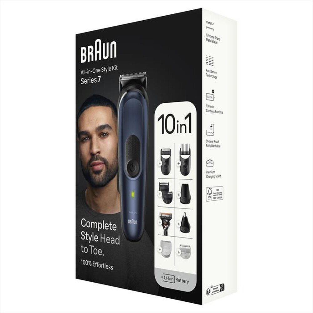 "BRAUN - Regolabarba SERIES 7 MGK7421-Black / Deep Blue"