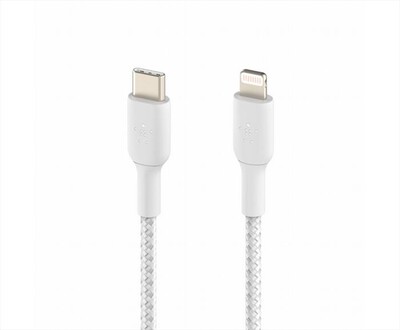 BELKIN - CAVO INTRECCIATO DA USB-C A LIGHTNING 2M-bianco