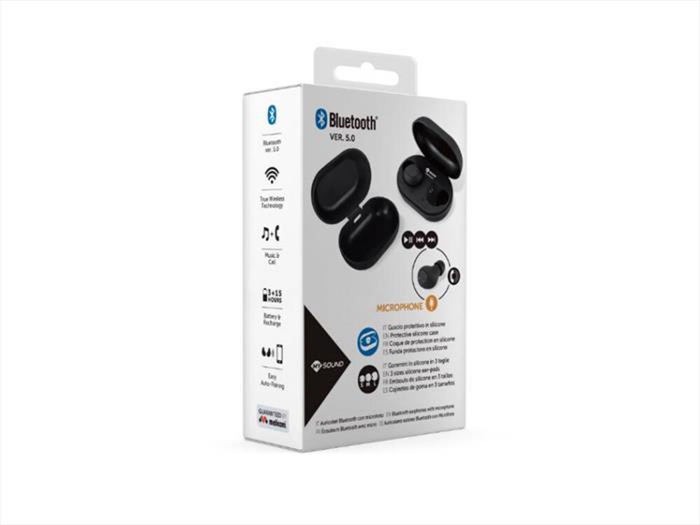 "MELICONI - TRUE BUDS 5.0-Plastica, colore nero"