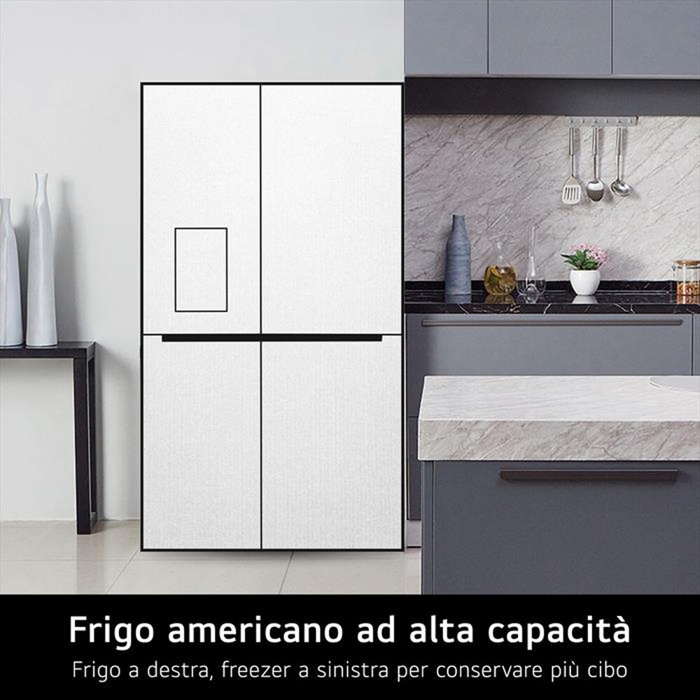 "LG - Frigorifero side by side GSLE91MBAC Classe C 628L-Metal Sorbet"