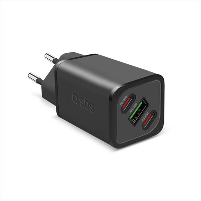 SBS - Caricatore da rete TETRGANUSB2CPD100W-Nero