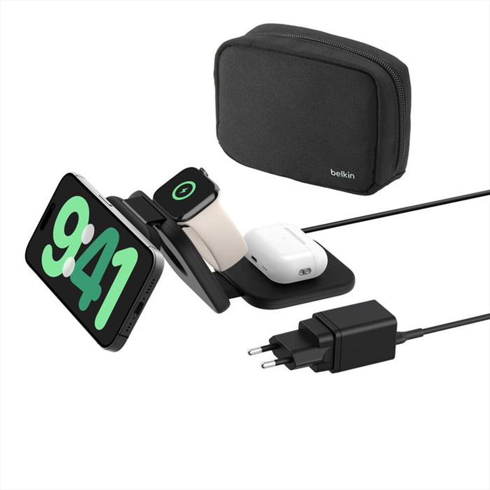 "BELKIN - 3IN1 FOLD TRAVEL WRLSCHRG QI2 MAGNET 15W-Nero"
