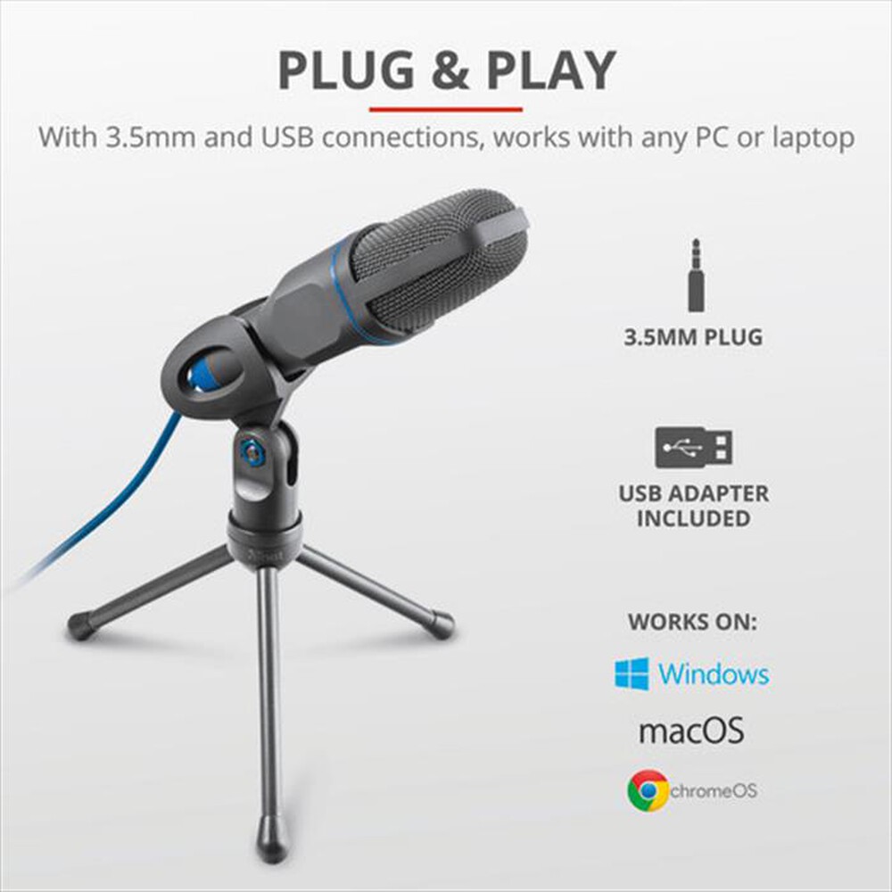 "TRUST - MICO USB MICROPHONE-Black"
